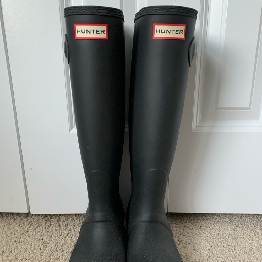 Black Dull Hunter Boots